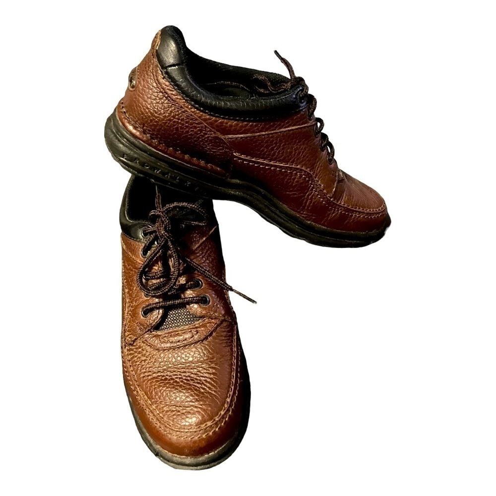 Rockport PROWALKER Pebbled Brown Leather Lace Up Sz 7M Classic Walking Size 7